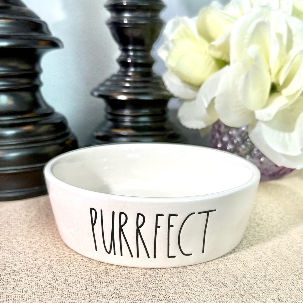 New Rae Dunn PURRFECT Ceramic Pet Bowl